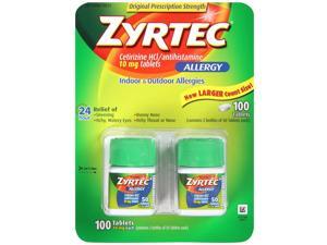 Zyrtec Cetrizine HCl/Antihistamine - 10mg/100 tablets Zyrtec Cetrizine HCl/Antihistamine - 10mg/100 tablets