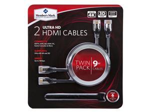 Member's Mark 2pk. 9ft. HDMI Cables Member's Mark 2pk. 9ft. HDMI Cables