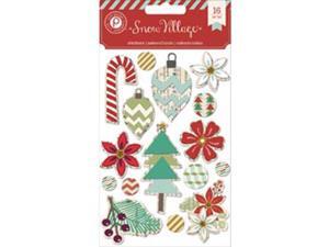 Snow Village Layered Chip Stickers 4"X6" Sheet- Snow Village Layered Chip Stickers 4"X6" Sheet-