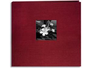 Silk Postbound Album With Photo Window 12"X12"-Cranberry Silk Postbound Album With Photo Window 12"X12"-Cranberry
