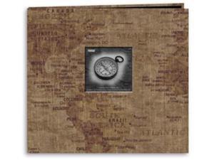 Travel Postbound Album With Photo Window 12"X12"-World Map Travel Postbound Album With Photo Window 12"X12"-World Map