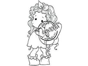 With Love Cling Stamp-Tilda Hiding Heart With Love Cling Stamp-Tilda Hiding Heart