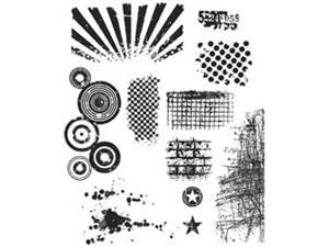 Tim Holtz Large Cling Rubber Stamp Set-Bitty Grunge Tim Holtz Large Cling Rubber Stamp Set-Bitty Grunge