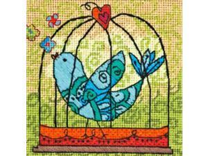 5"X5" Stitched In Thread Birdie Needlepoint Kit Dimensions 71-07235 5"X5" Stitched In Thread Birdie Needlepoint Kit Dimensions 71-07235