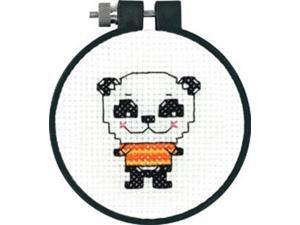 3" Round 11 Count Learn-A-Craft Cute Panda Counted Cross Stitch Kit Dimensions 72-73705 3" Round 11 Count Learn-A-Craft Cute Panda Counted Cross Stitch Kit Dimensions 72-73705