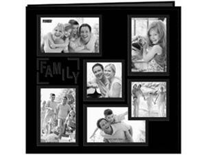 Collage Frame Sewn Embossed Cover Postbound Album 12"X12"-Black/Family Collage Frame Sewn Embossed Cover Postbound Album 12"X12"-Black/Family