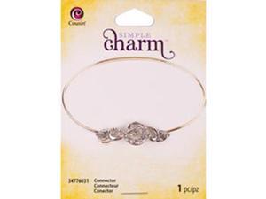 Simple Charm Connector 1/Pkg-Silver Treble Cleff W/Rhinestones Simple Charm Connector 1/Pkg-Silver Treble Cleff W/Rhinestones