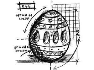 Tim Holtz Red Rubber Stamp-Egg Sketch Tim Holtz Red Rubber Stamp-Egg Sketch
