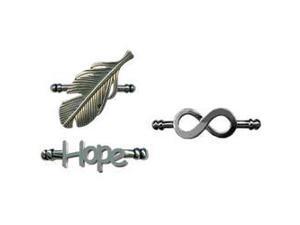 Soft Glas Joiner Charms 2.5mm 3/Pkg-Hope Soft Glas Joiner Charms 2.5mm 3/Pkg-Hope