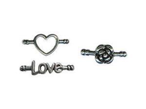 Soft Glas Joiner Charms 2.5mm 3/Pkg-Love Soft Glas Joiner Charms 2.5mm 3/Pkg-Love