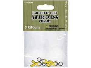 Parachute Cord Charms 3/Pkg-Yellow Ribbon Parachute Cord Charms 3/Pkg-Yellow Ribbon
