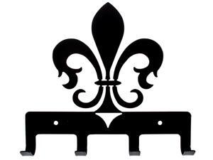 Vintage Look Laser Cut Metal Black Fleur de Lis Quad Wall Hook Vintage Look Laser Cut Metal Black Fleur de Lis Quad Wall Hook
