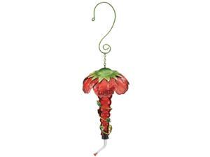 Bright Red Hummingbird Feeder Metal Flower Top Regal Art and Gift Bright Red Hummingbird Feeder Metal Flower Top Regal Art and Gift