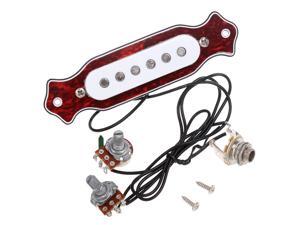 Red Chelonian Shell Sound Hole Magnetic Pickup for Folk Acoustic Electric Guitar Red Chelonian Shell Sound Hole Magnetic Pickup for Folk Acoustic Electric Guitar