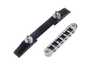 Chrome Guitar Bridge Roller Saddle Metal Rosewood Adjustable Chrome Guitar Bridge Roller Saddle Metal Rosewood Adjustable