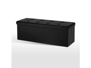 IKAYAA Large Folding Faux Leather Storage Ottoman Sofa Foot Rest Stool Pouffe Bed End Bench Foldable Storage Box 43.31*14.76*14.96"(L*W*H) IKAYAA Large Folding Faux Leather Storage Ottoman Sofa Foot Rest Stool Pouffe Bed End Bench Foldable Storage Box 43.31*14.76*14.96"(L*W*H)