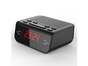 Compact Digital Alarm Clock FM Radio with Dual Alarm Buzzer Snooze Sleep Function Red LED Time Display Compact Digital Alarm Clock FM Radio with Dual Alarm Buzzer Snooze Sleep Function Red LED Time Display