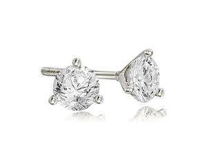 0.25 cttw. Round Cut Diamond Martini 3-Prong Stud Earrings in 18K White Gold (VS2, G-H) 0.25 cttw. Round Cut Diamond Martini 3-Prong Stud Earrings in 18K White Gold (VS2, G-H)