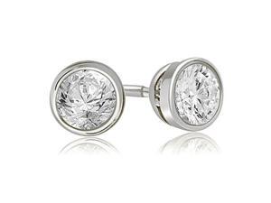 0.25 cttw. Round Cut Diamond Bezel Stud Earrings in 18K White Gold (VS2, G-H) 0.25 cttw. Round Cut Diamond Bezel Stud Earrings in 18K White Gold (VS2, G-H)
