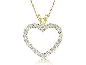0.50 cttw. Classic Heart Shape Diamond Pendant in 14K Yellow Gold (VS2, G-H) 0.50 cttw. Classic Heart Shape Diamond Pendant in 14K Yellow Gold (VS2, G-H)