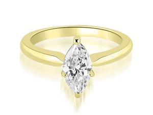 1.00 cttw. Classic Solitaire Marquise Cut Diamond Engagement Ring in 18K Yellow Gold 1.00 cttw. Classic Solitaire Marquise Cut Diamond Engagement Ring in 18K Yellow Gold