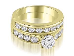 2.95 cttw. Classic Channel Set Round Cut Diamond Bridal Set in 18K Yellow Gold (SI2, H-I) 2.95 cttw. Classic Channel Set Round Cut Diamond Bridal Set in 18K Yellow Gold (SI2, H-I)