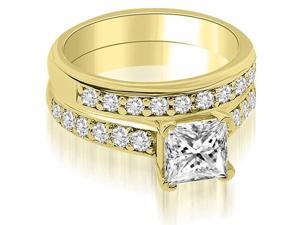 1.10 cttw. Cathedral Princess Cut Diamond Bridal Set in 14K Yellow Gold 1.10 cttw. Cathedral Princess Cut Diamond Bridal Set in 14K Yellow Gold