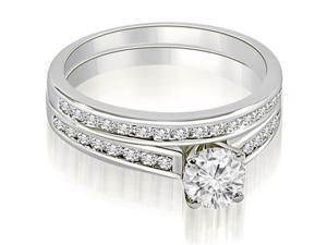 1.42 cttw. Cathedral Channel Set Round Cut Diamond Bridal Set in Platinum 1.42 cttw. Cathedral Channel Set Round Cut Diamond Bridal Set in Platinum