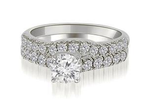 1.25 cttw. Trellis Round Cut Diamond Bridal Set in 14K White Gold (SI2, H-I) 1.25 cttw. Trellis Round Cut Diamond Bridal Set in 14K White Gold (SI2, H-I)