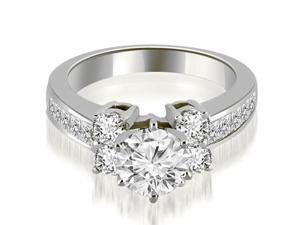 1.10 cttw. Channel Round Cut Diamond Engagement Ring in 14K White Gold 1.10 cttw. Channel Round Cut Diamond Engagement Ring in 14K White Gold
