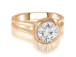 0.50 cttw. Split Shank Halo Round Diamond Engagement Ring in 14K Rose Gold 0.50 cttw. Split Shank Halo Round Diamond Engagement Ring in 14K Rose Gold