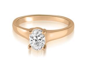 0.75 cttw. Classic Lucida Oval Cut Diamond Engagement Ring in 14K Rose Gold 0.75 cttw. Classic Lucida Oval Cut Diamond Engagement Ring in 14K Rose Gold