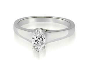 1.00 cttw. Trellis Solitaire Marquise Diamond Engagement Ring in 18K White Gold (SI2, H-I) 1.00 cttw. Trellis Solitaire Marquise Diamond Engagement Ring in 18K White Gold (SI2, H-I)
