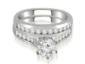 1.01 cttw. Channel Set Round Cut Diamond Bridal Set in 14K White Gold (SI2, H-I) 1.01 cttw. Channel Set Round Cut Diamond Bridal Set in 14K White Gold (SI2, H-I)