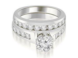 1.90 cttw. Channel Set Round Cut Diamond Bridal Set in Platinum (VS2, G-H) 1.90 cttw. Channel Set Round Cut Diamond Bridal Set in Platinum (VS2, G-H)