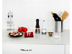 Kalorik Contempo Stainless Steel, Black and White Electric Salt and Pepper Grinder Set Kalorik Contempo Stainless Steel, Black and White Electric Salt and Pepper Grinder Set