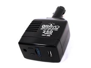 Bravo View INV-250 - 250-Watt Peak Power Inverter with USB Port Bravo View INV-250 - 250-Watt Peak Power Inverter with USB Port