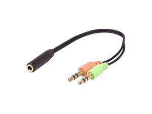 6 inch 6'' 3.5mm Stereo Female To 2 Male Y-Splitter Adapter Audio Cable 6 inch 6'' 3.5mm Stereo Female To 2 Male Y-Splitter Adapter Audio Cable