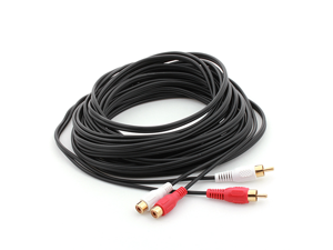 RCA Extension Cable (12 Feet) 2RCA Audio Extender Adapter Cord Wire Coupler Male to Female Dual Red/White Connector Jack Plug Extend Video Audio 2 Channel Stereo (Right and Left) RCA Extension Cable (12 Feet) 2RCA Audio Extender Adapter Cord Wire Coupler Male to Female Dual Red/White Connector Jack Plug Extend Video Audio 2 Channel Stereo (Right and Left)