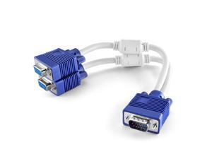 VGA Monitor Y Splitter Cable Male to 2 Dual Female Adapter Cord VGA Monitor Y Splitter Cable Male to 2 Dual Female Adapter Cord