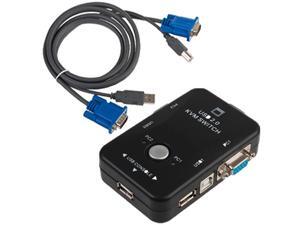 2 Port KVM Switch VGA Video Switcher with VGA (15 Pin Standard) USB 2.0 (A To B) KVM Cables Set for Computer PC Keyboard Mouse Scanner Printer Hard Disk Monitor Laptop Notebook 2 Port KVM Switch VGA Video Switcher with VGA (15 Pin Standard) USB 2.0 (A To B) KVM Cables Set for Computer PC Keyboard Mouse Scanner Printer Hard Disk Monitor Laptop Notebook