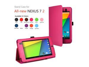 Google Nexus 7 II Case - Slim Fit Folio PU Leather Case Smart Cover Stand For Google Nexus 7 2013 2nd Generation Tablet with Auto Sleep & Wake Feature and Stylus Holder Pink Google Nexus 7 II Case - Slim Fit Folio PU Leather Case Smart Cover Stand For Google Nexus 7 2013 2nd Generation Tablet with Auto Sleep & Wake Feature and Stylus Holder Pink