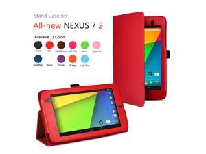 Google Nexus 7 II Case - Slim Fit Folio PU Leather Case Smart Cover Stand For Google Nexus 7 2013 2nd Generation Tablet with Auto Sleep & Wake Feature and Stylus Holder Red Google Nexus 7 II Case - Slim Fit Folio PU Leather Case Smart Cover Stand For Google Nexus 7 2013 2nd Generation Tablet with Auto Sleep & Wake Feature and Stylus Holder Red