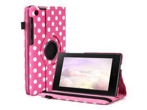 Google Nexus 7 II Case - 360 Degree Rotating Leather Case Smart Cover Stand For Google Nexus 7 II 2nd Gen 2013 Tablet with Auto Sleep & Wake Feature and Stylus Holder Polka Dot Pink Google Nexus 7 II Case - 360 Degree Rotating Leather Case Smart Cover Stand For Google Nexus 7 II 2nd Gen 2013 Tablet with Auto Sleep & Wake Feature and Stylus Holder Polka Dot Pink