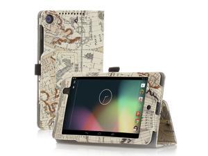Google Nexus 7 Case- Slim Fit Folio PU Leather Case Smart Cover Stand For Google Nexus 7 2nd Gen 2013 Version with Auto Sleep Wake Feature and Pen Loop / Stylus Holder / SD Card Slots Map Beige Ivory Google Nexus 7 Case- Slim Fit Folio PU Leather Case Smart Cover Stand For Google Nexus 7 2nd Gen 2013 Version with Auto Sleep Wake Feature and Pen Loop / Stylus Holder / SD Card Slots Map Beige Ivory