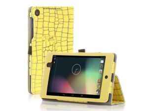Google Nexus 7 Case- Slim Fit Folio PU Leather Case Smart Cover Stand For Google Nexus 7 2nd Gen 2013 Version with Auto Sleep Wake Feature + Pen Loop / Stylus Holder / SD Card Slot Gold Stripe Yellow Google Nexus 7 Case- Slim Fit Folio PU Leather Case Smart Cover Stand For Google Nexus 7 2nd Gen 2013 Version with Auto Sleep Wake Feature + Pen Loop / Stylus Holder / SD Card Slot Gold Stripe Yellow