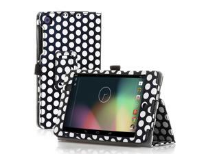 Google Nexus 7 Case- Slim Fit Folio PU Leather Case Smart Cover Stand For Google Nexus 7 2nd Gen 2013 Version with Auto Sleep & Wake Feature and Pen Loop / Stylus Holder / SD Card Slot Polka Dot Black Google Nexus 7 Case- Slim Fit Folio PU Leather Case Smart Cover Stand For Google Nexus 7 2nd Gen 2013 Version with Auto Sleep & Wake Feature and Pen Loop / Stylus Holder / SD Card Slot Polka Dot Black