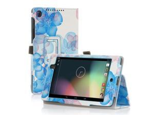 Google Nexus 7 Case- Slim Fit Folio PU Leather Case Smart Cover Stand For Google Nexus 7 2nd Gen 2013 Version with Auto Sleep & Wake Feature and Pen Loop / Stylus Holder / SD Card Slots Flower Blue Google Nexus 7 Case- Slim Fit Folio PU Leather Case Smart Cover Stand For Google Nexus 7 2nd Gen 2013 Version with Auto Sleep & Wake Feature and Pen Loop / Stylus Holder / SD Card Slots Flower Blue
