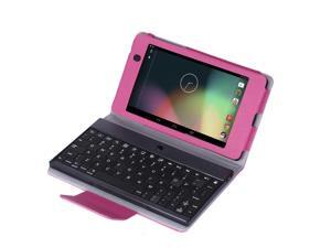 Google Nexus 7 II Keyboard Case - Slim Wireless Bluetooth Keyboard Leather Case Smart Cover Stand For Google Nexus 7 2nd Generation 2013 Android Tablet with Auto Sleep & Wake Feature Hot Pink Google Nexus 7 II Keyboard Case - Slim Wireless Bluetooth Keyboard Leather Case Smart Cover Stand For Google Nexus 7 2nd Generation 2013 Android Tablet with Auto Sleep & Wake Feature Hot Pink