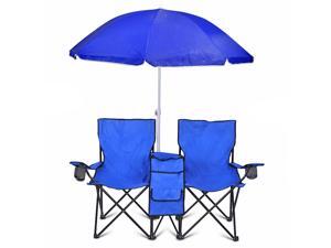 Double Folding Chair With Removable Umbrella Table Cooler Bag Fold Up Steel Construction Dual Seat Patio Beach Lawn Picnic Fishing Camping Garden and Carrying Bag Double Folding Chair With Removable Umbrella Table Cooler Bag Fold Up Steel Construction Dual Seat Patio Beach Lawn Picnic Fishing Camping Garden and Carrying Bag